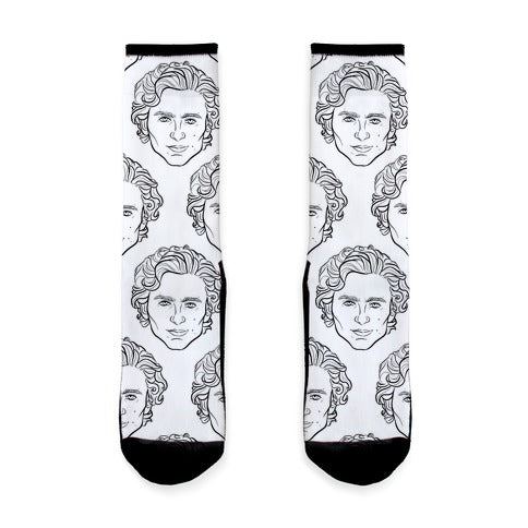 Timothee Chalamet Black and White Socks